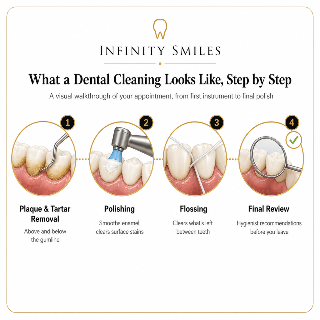 Steps of a professional dental cleaning