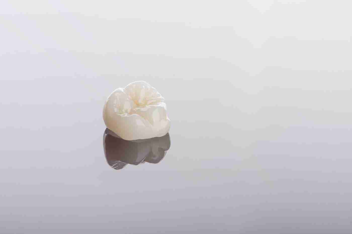 Ceramic zirconia dental crown close-up